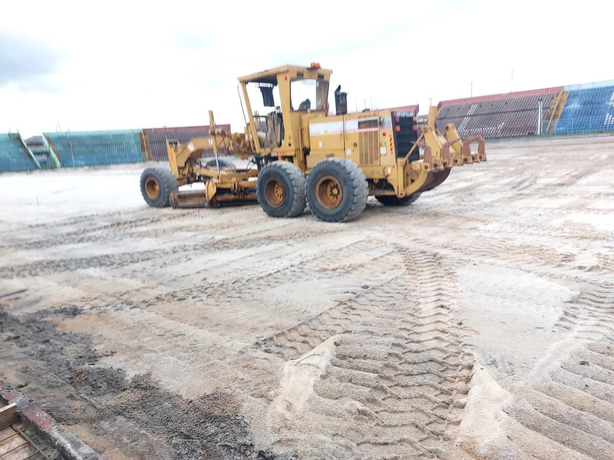 RealPhGist's tweet photo. JUST IN:- Gov. Sim Fubara begins the reconstruction of Yakubu Gowon Stadium, Elekahia, Port-Harcourt. https://t.co/ldT7Hns8Eb