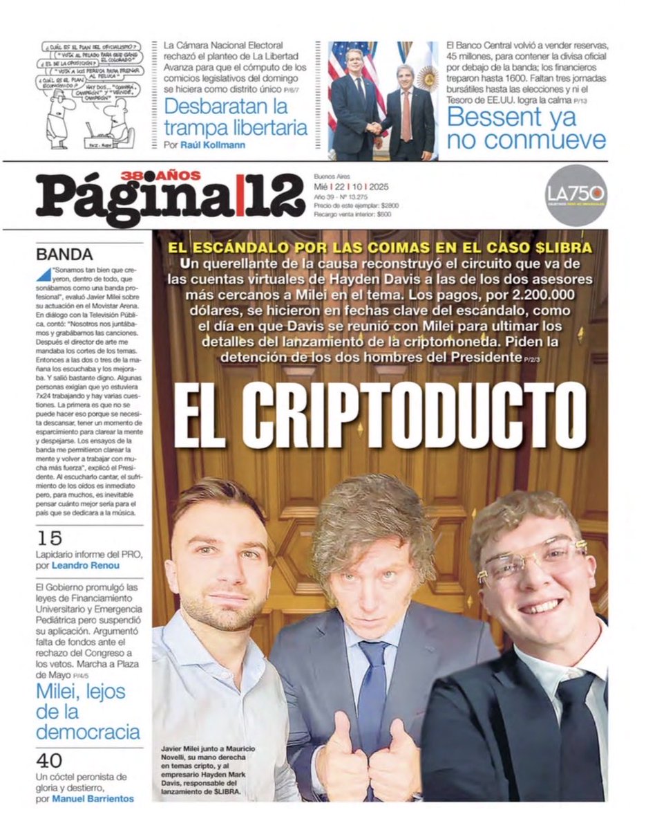 Dolar, Libra, Carne… y P12