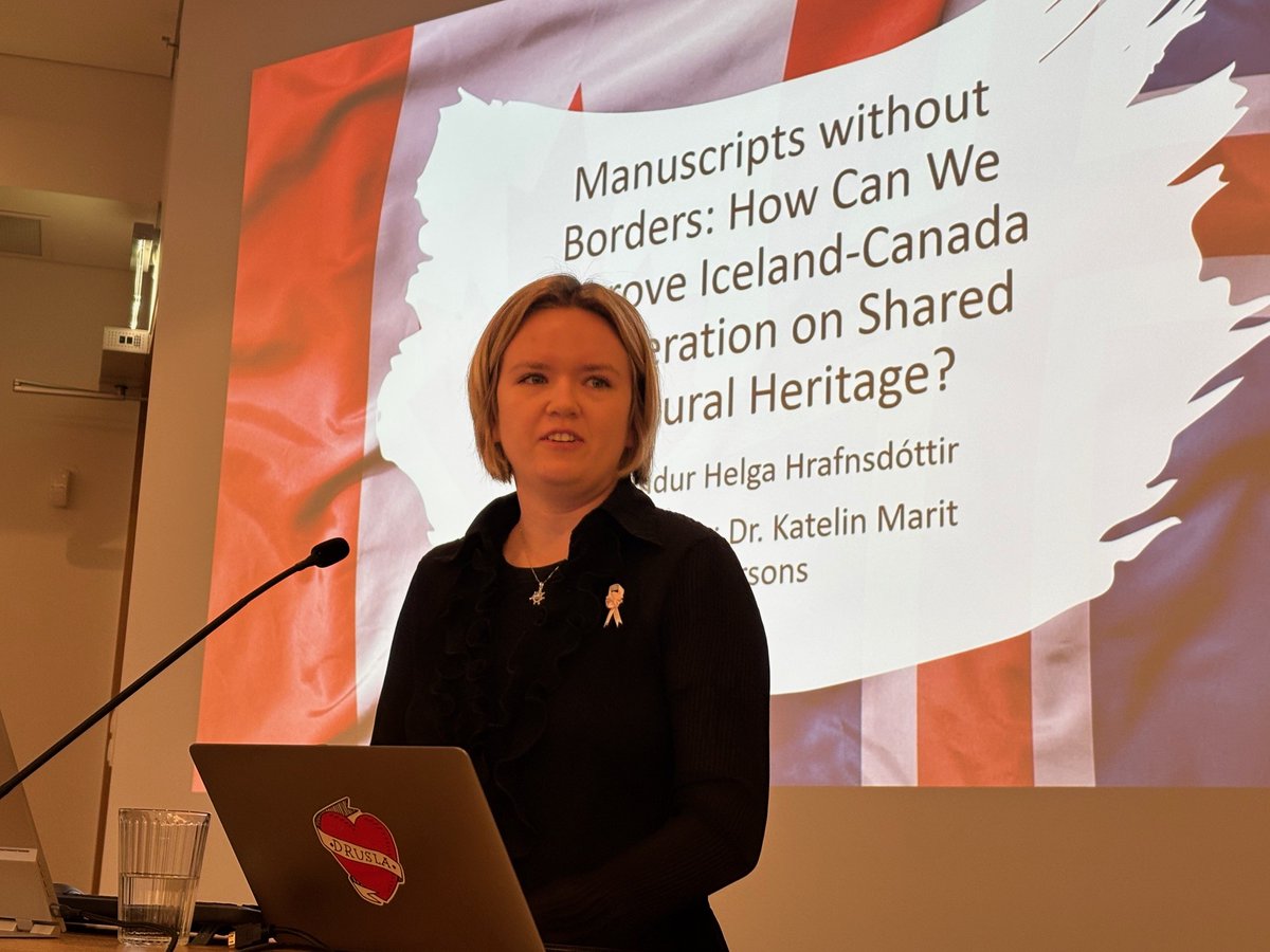 Ambassador <a href="/jennyhillcanada/">Jenny Hill</a> delivered remarks at the opening of the Manitóba room at the #ÁrniMagnússonInstitute for Icelandic Studies, commemorating 150 years since the founding of New Iceland and highlighting the strong cultural and academic ties between #Canada and #Iceland.