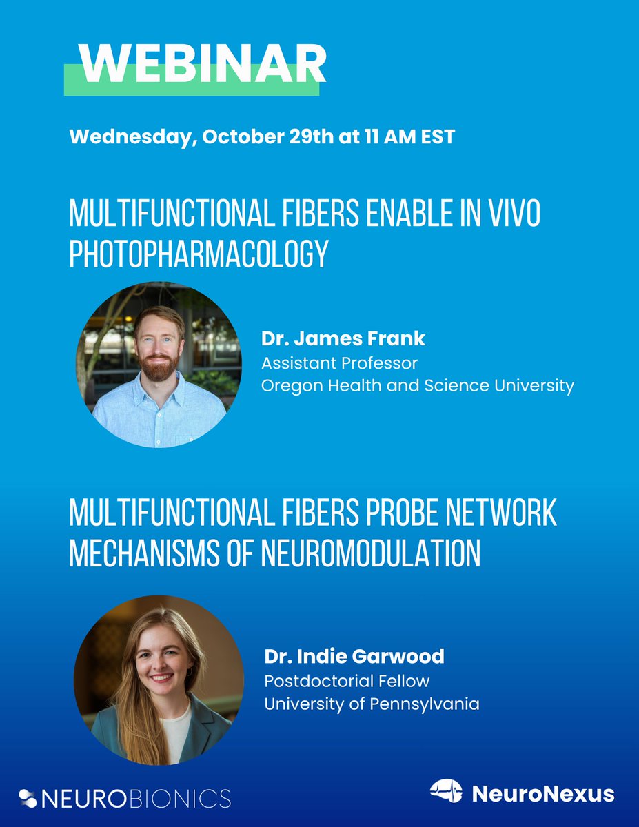 We are very pleased to announce an upcoming webinar at 11AM Eastern Time on Wednesday, October 29th. Join Dr. James Frank and Dr. Indie Garwood in discussing their research! Reserve your spot here: hubs.li/Q03PyQhr0