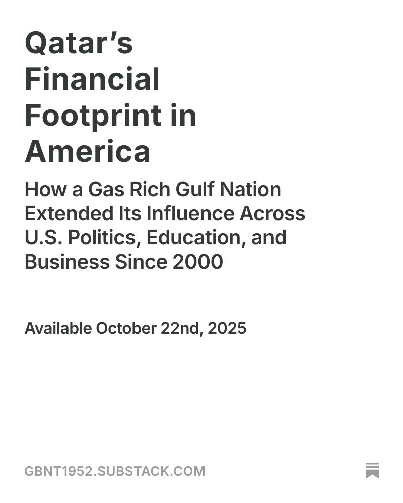 How Qatar Quietly Bought Influence in America, a thread: 🧵