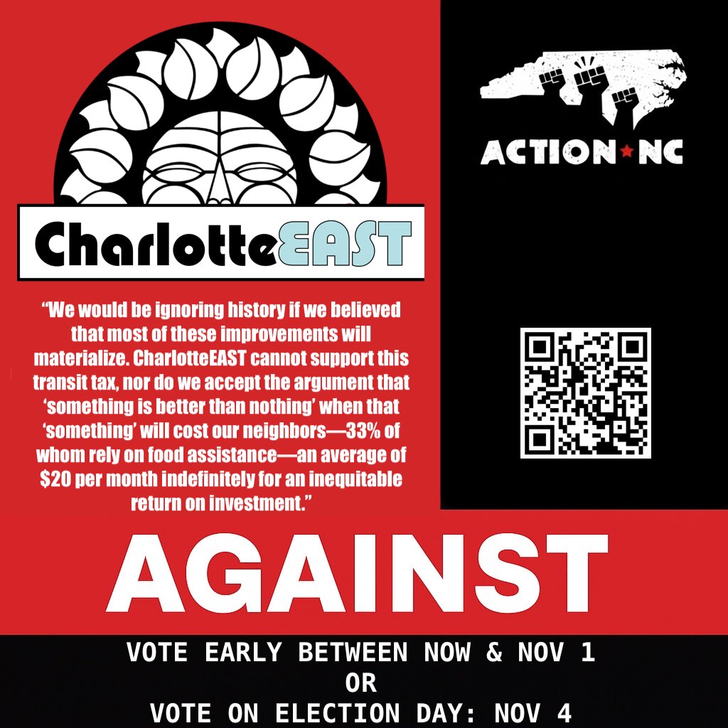 Action_NC's tweet image. Thank you to our friends at CharlotteEAST for taking such a principled stand on behalf of our entire community. 

#StopDisplacement #CommunitiesOverContracts #VoteAGAINST