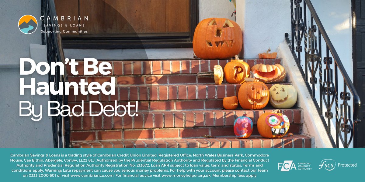 👻 Don’t be haunted by debt!

Borrow anywhere from £500 to £15,000 with flexible terms that suit you.

Why choose a Cambrian Personal Loan?

✅ Borrow £200 - £15,000
✅ Repay up to 7 years
✅ 8.9% - 39.9% APR

👉 Apply online now: cambriancu.com/loans/personal…