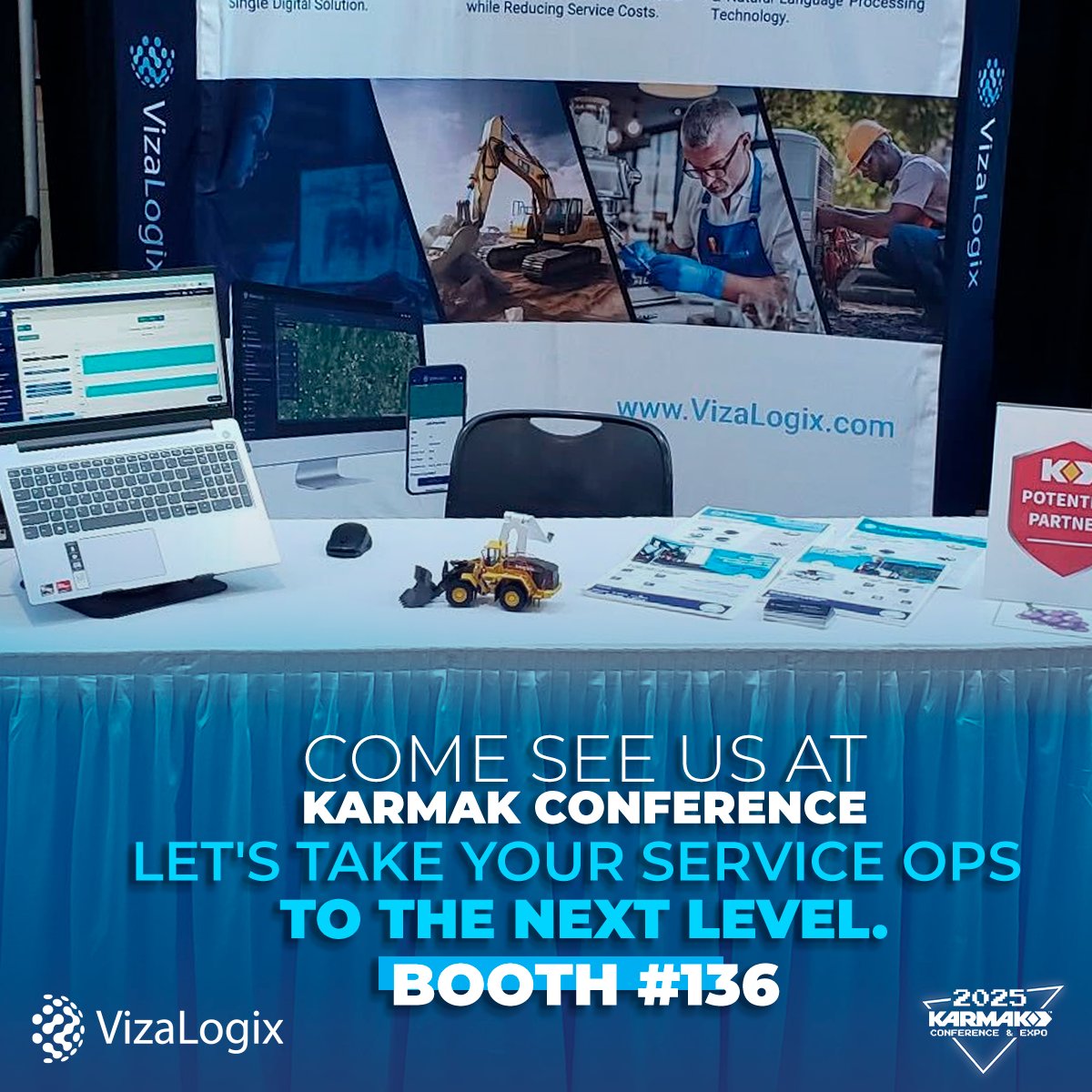 VizaLogix's tweet image. Come see us at @KarmakTech Conference 2025! Let’s take your service operations to the next level.

Stop by Booth #136 and see how one connected platform keeps your dealership running smarter.

#DealershipTech #ServiceInnovation #ConnectedPlatform
