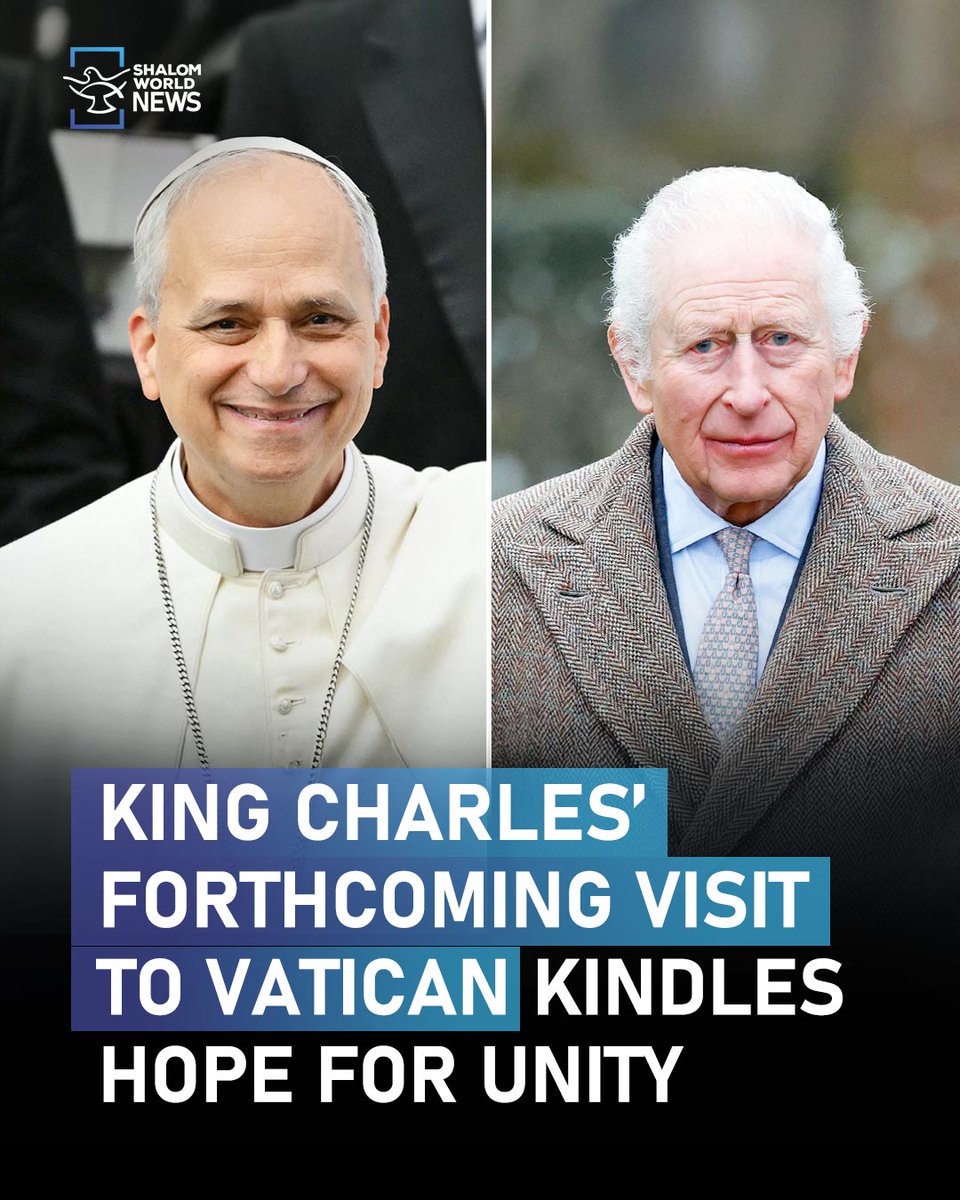 shalomworldnews's tweet image. After centuries of division, the Catholic Church and the Church of England are poised to take a remarkable step toward unity as Britain’s King Charles III and Pope Leo XIV join in prayer beneath the frescoes of the Sistine Chapel.

#KingCharlesIII #PopeLeoXIV #UnityInFaith