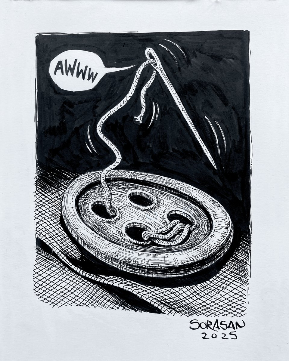 #Inktober2025 
Day 22, Button
#Inktober