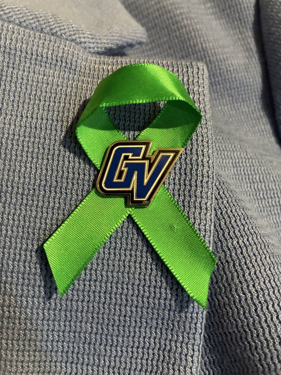 Wear a little green Wednesday for Mental Health Awareness. Take care often your teammate! ⚓️🆙💙<a href="/gvsulakers/">GVSU Lakers</a>