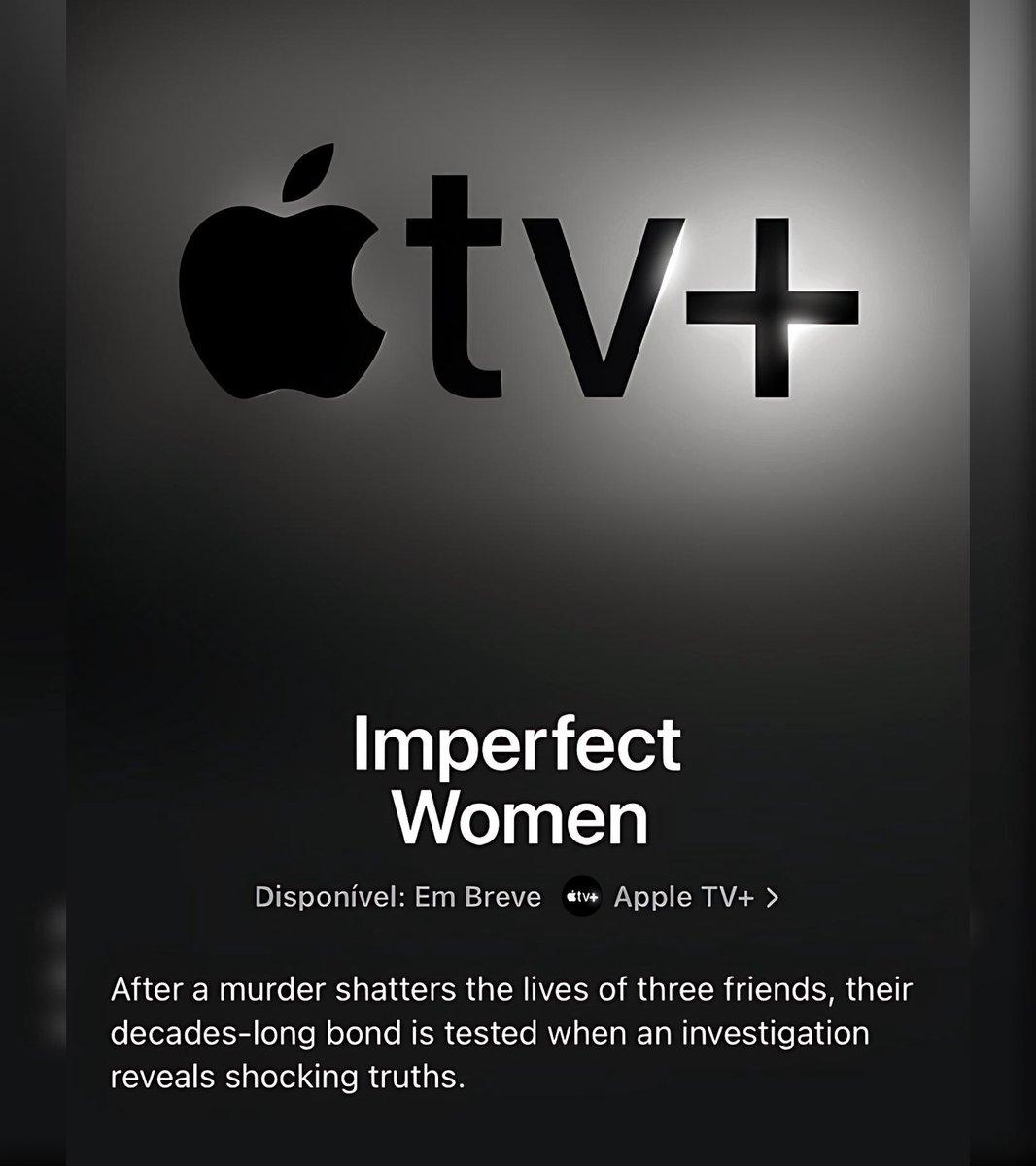 PortalAppleTV's tweet image. A página de Imperfect Women já está disponível no Apple TV.
Estrelada por Elisabeth Moss, Kerry Washington e Kate Mara, a minissérie estreia em 2026, e sua trama segue 3 amigas de longa data — e o desenrolar da investigação do misterioso assassinato de uma delas.
#ImperfectWomen