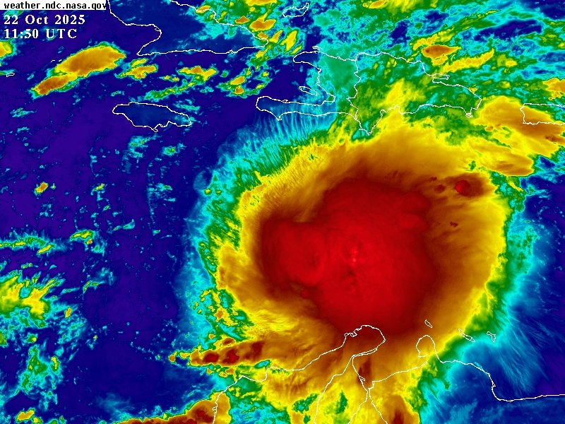 weatherjamaica's tweet photo. The 7 AM, Wednesday, October 22, 2025 update from the U.S. National Hurricane Center is now out, and unfortunately for us here in Jamaica, the path still takes Melissa closer to Jamaica this weekend. Main change right now is that it has slowed down to a crawling 2 mph speed. https://t.co/rbz0ZVU5KZ