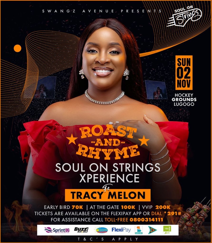 Shifframarvins🧕❤️ (@shifframarvins1) on Twitter photo Don’t miss her live performance, grab your early bird ticket at 70k, just dial *291# and follow the prompts. 
See you on November 2nd at Hockey Grounds,Lugogo 
#RoastAndRhyme #SoulOnStrings! Don’t miss her live performance, grab your early bird ticket at 70k, just dial *291# and follow the prompts. 
See you on November 2nd at Hockey Grounds,Lugogo 
#RoastAndRhyme #SoulOnStrings!