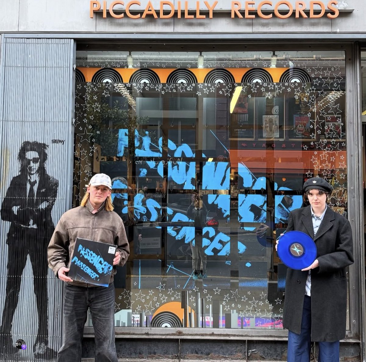 NightbusUK's tweet photo. Passenger made the shop front window of Piccadilly Records ! Thanks to everyone who’s bought and listened to the album 💫 https://t.co/3C45l9kOqh