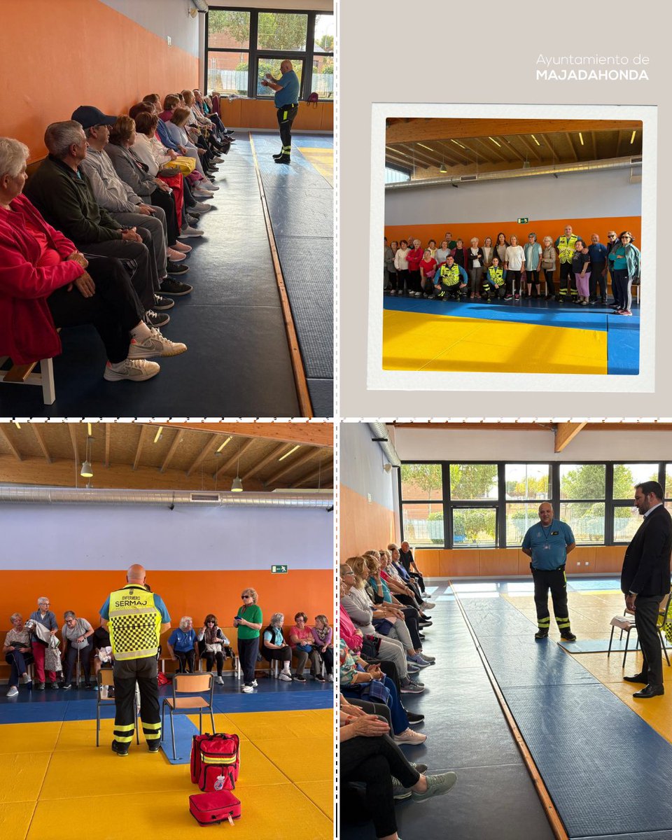 🆘🦺Taller de prevención y primeros auxilios de SERMAJ-Protección Civil para los mayores en #Majadahonda

🔹Han aprendido cómo actuar en situaciones de emergencia hasta la llegada de ayuda profesional. 

🙌 ¡Buen trabajo!