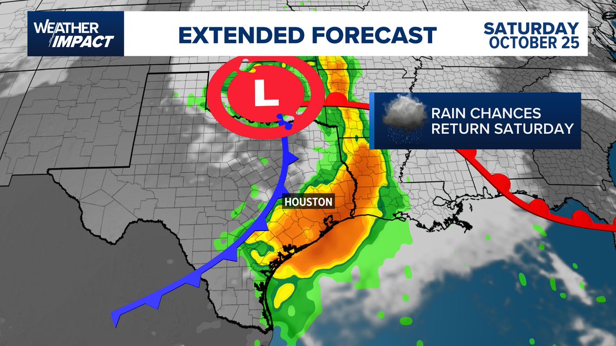 LOOKING AHEAD. It'll be a wet one on Saturday. Be road ready. <a href="/KHOU/">KHOU 11 News Houston</a>