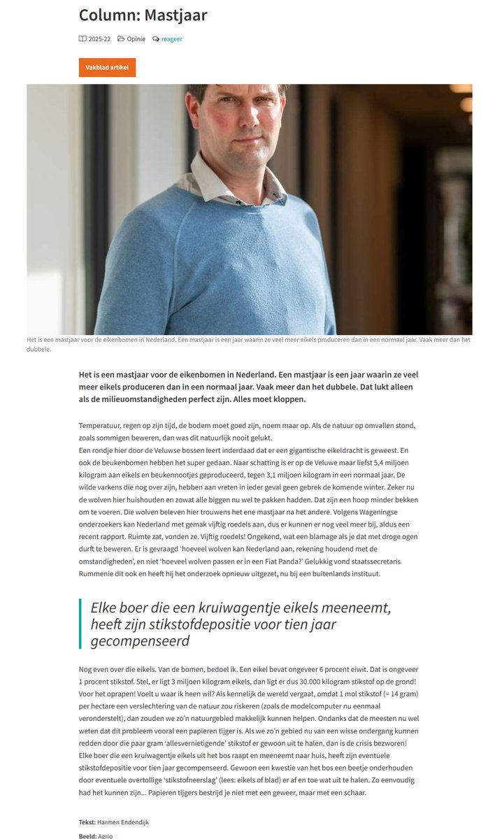 Het stikstofprobleem in een eikeldop.

Een parel van een column, lees‼️

Via <a href="/VeeEnGewas/">Vee en Gewas</a>