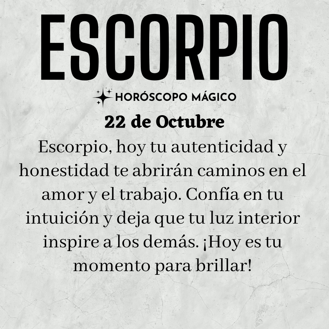 ♏ #escorpio, hoy Miércoles 22 de Octubre, ¡Hoy es el día para romper con las limitaciones y lograr lo que deseas!