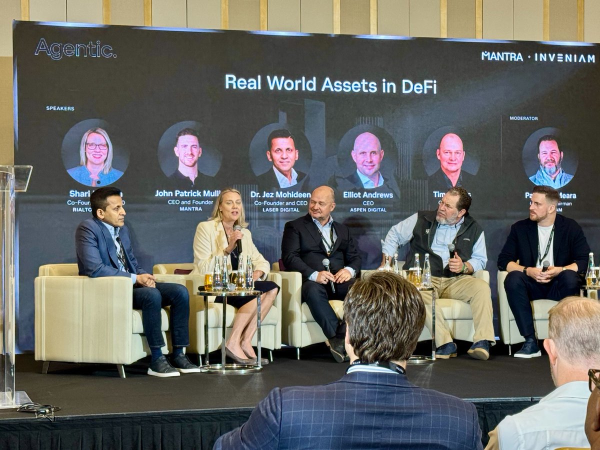 SwarmMarkets's tweet photo. Today, Swarm co-founders @PhilippPieper and @timolehes are in Abu Dhabi at the @MANTRA_Chain x @InveniamIO  “Agentic” event.

They discussed how the intersection of AI and tokenization, first proven in public markets with Swarm's tokenized stocks like @Apple and @Tesla, is now paving the way for private markets to become intelligent, trusted, programmable, and, more importantly, discoverable.

#RWA #AI #AgenticFinance #Tokenization