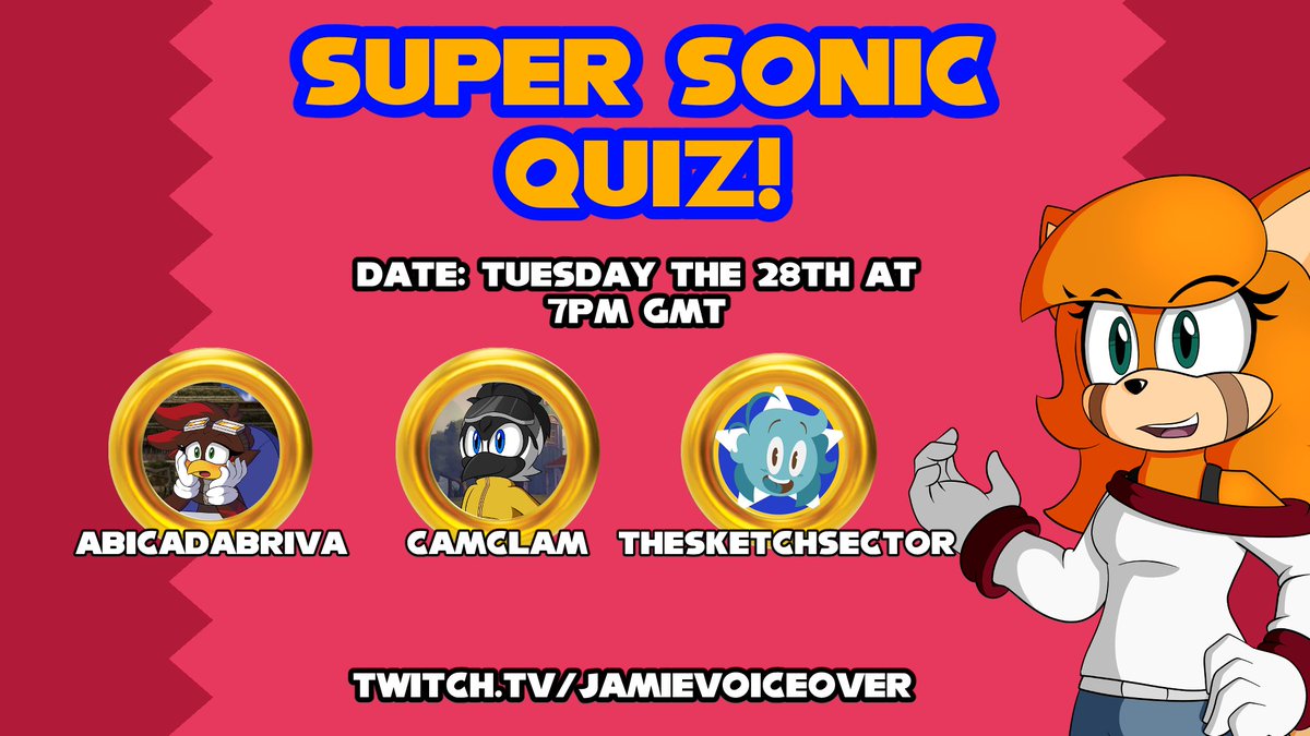 HERE IT IS! I am VERY excited to announce that I will be hosting my very own gameshow on Tuesday. Join myself and my contestants at 7PM GMT over on Twitch!  It's going to be a blast!

  &gt;twitch.tv/jamievoiceover&lt;