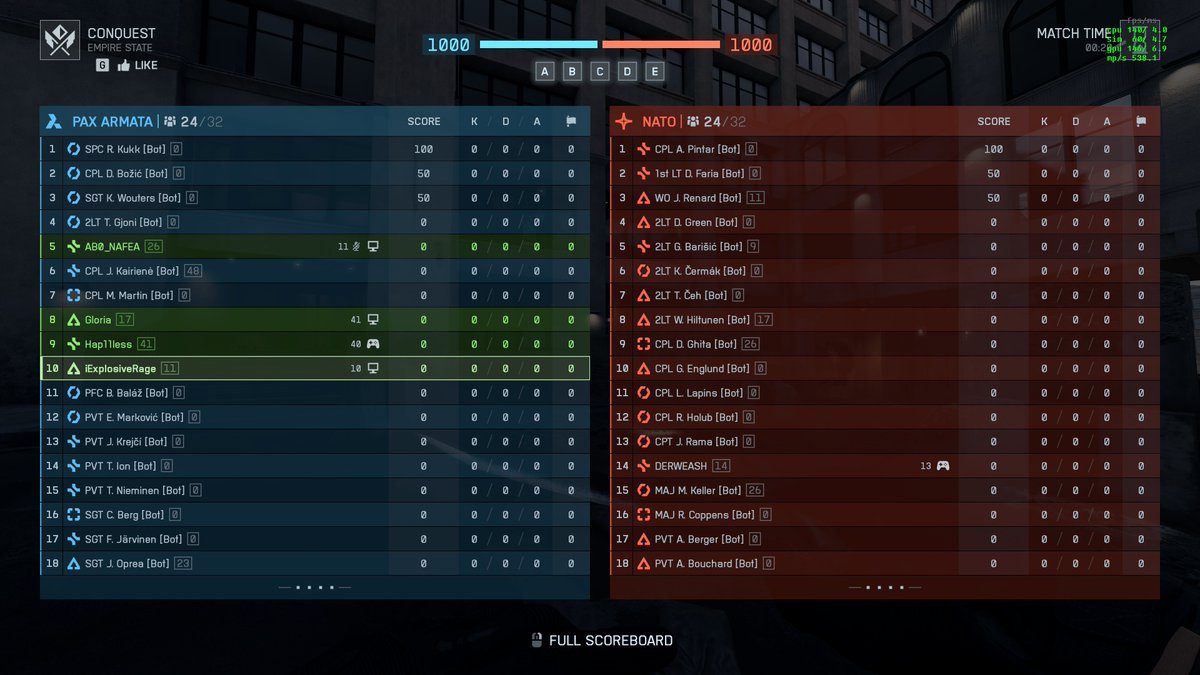 تطبيل غير مسبوق على #Battlefield6 وأنه لا يوجد أماكن شاغرة وتمسك سرا والسيرفرات فل الفل.

تدخل قيم وتشوف انك تلعب ضد بوتات 😂

الظاهر البوتات محسوبين من ضمن طابور اللاعبين 🤣🤣🤣🤣

والله من يوم دريت ان فسوة زباله جاي من كود و اخذ رئاسة #DICE وانا مسبقا عارف النتيجة الخايسة