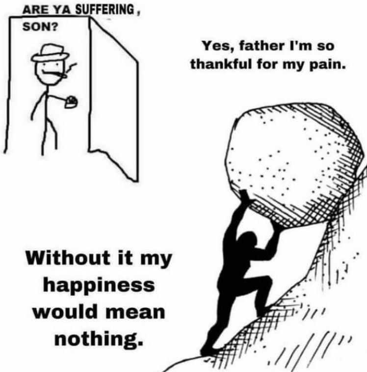 Your daily humanities post. Brought to you by yours truly:

Without pain we wouldn’t recognize the soft echo of quiet joy. 

Good day, X ☕️