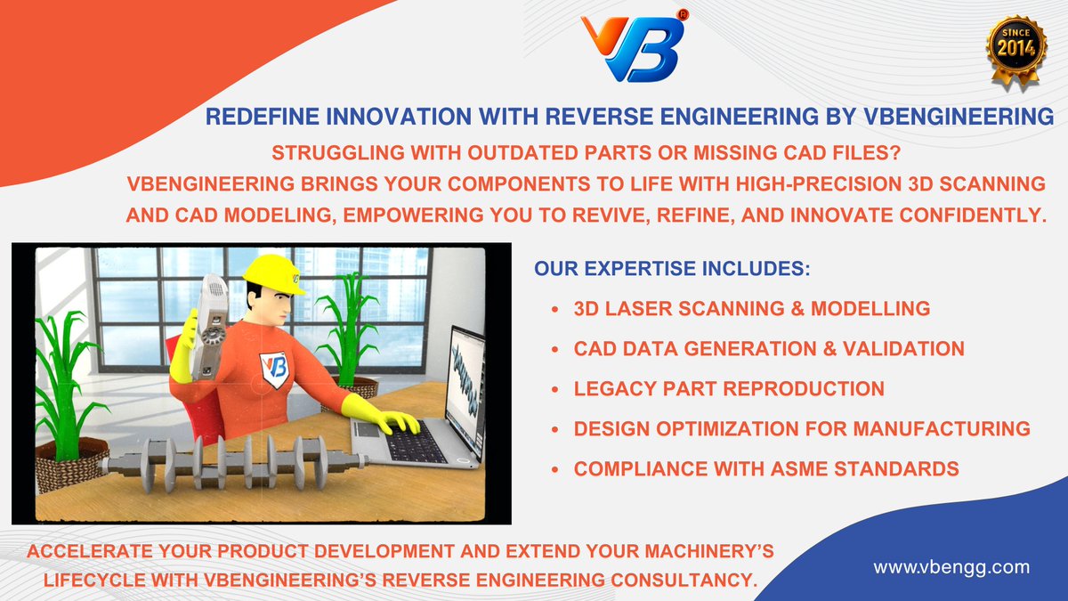 VBengineering's tweet image. Reviving legacy designs with precision! 
 VB Engineering uses advanced #ReverseEngineering & 3D scanning to transform old components into digital models ready for innovation and production. 
vbengg.com/reverse-engine…
#VBEngineering #EngineeringDesign #3DScanning #Innovation