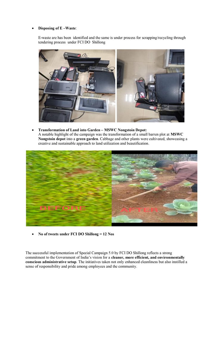 Write up on Special campaign 5.0 under FCI DO Shillong