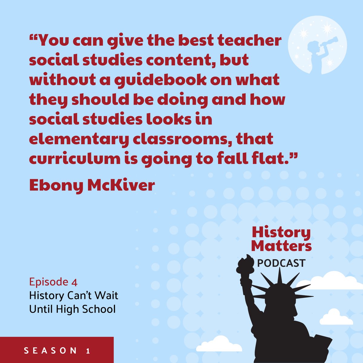 HistoryMatrs's tweet image. 🥳Episode 4 is here!
@IOnlySpkEbonycs discusses current barriers to better social studies instruction in elementary schools—curriculum, materials and PD to name a few!
Listen to the #HistoryMatters podcast to hear about solutions to these barriers!
🎧 bit.ly/4mNQJIR
