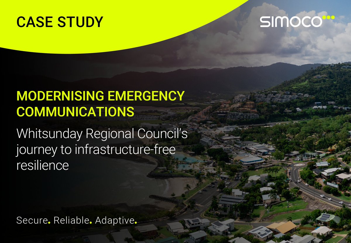 SimocoWS's tweet image. After bushfires exposed comms gaps, Whitsunday Regional Council built a hybrid LTE + satellite network with Simoco’s Velocity EC-830—creating a resilient, infrastructure-free system.
🔗 simoco.com/customer-stori…
#Resilience #Connectivity #Simoco