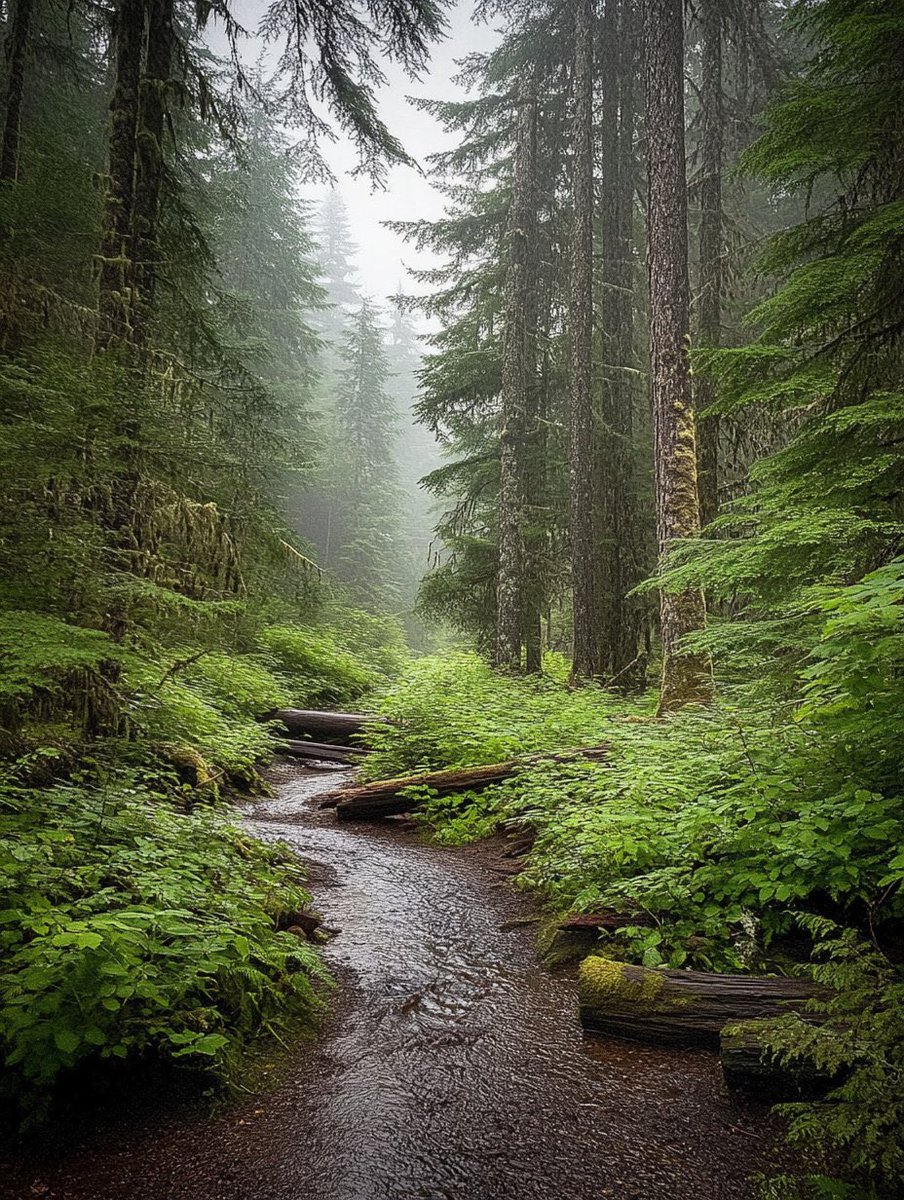 In misty forest depths, Nature whispers 🍃