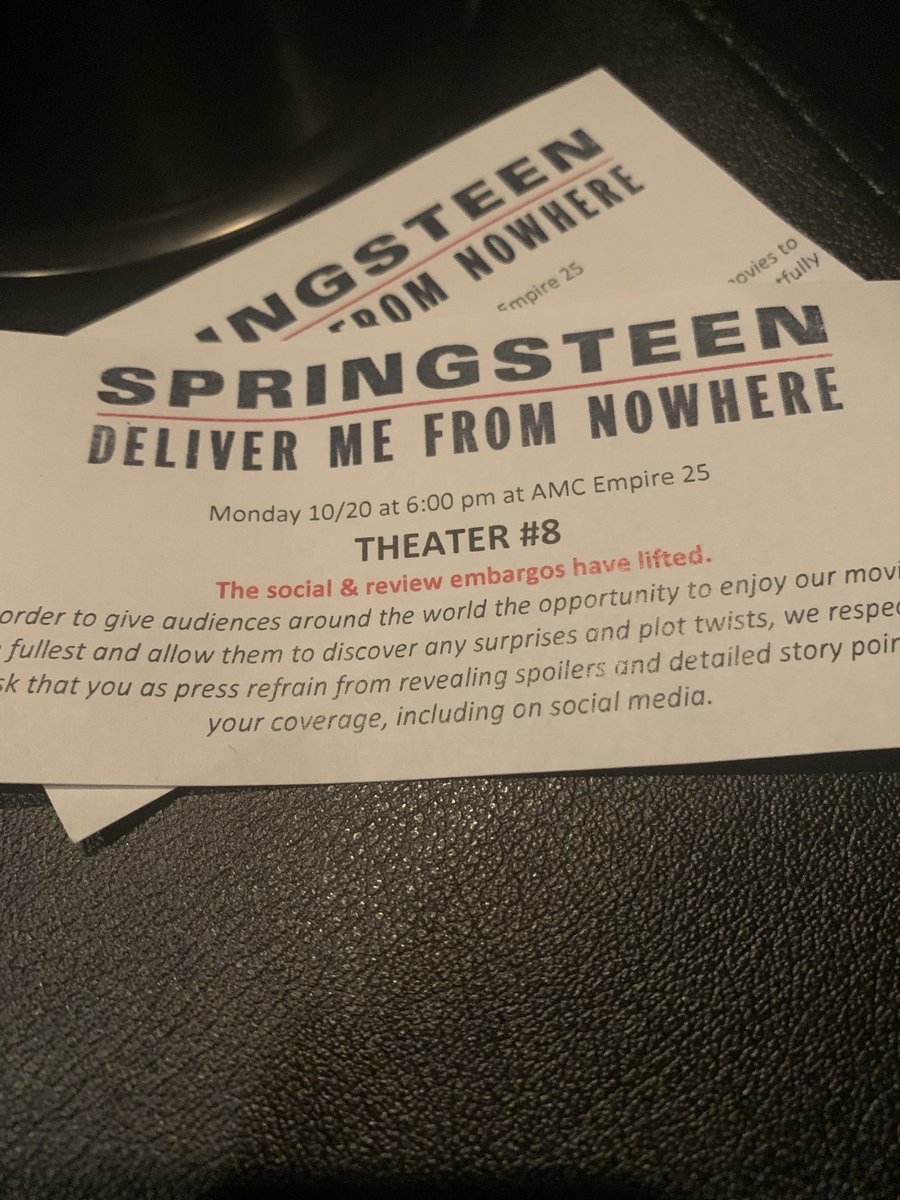 MicheleAmabile's tweet photo. A night at the movies for @springsteen  "Deliver Me From Nowhere" at @AMCTheatres  Empire 25 in New York! What a beautiful theater! Where are you seeing the film? @SpringNuts_ ! #DeliverMeFromNowhere #BruceSpringsteen #movie #Springsteeen https://t.co/9Xuffovuoy