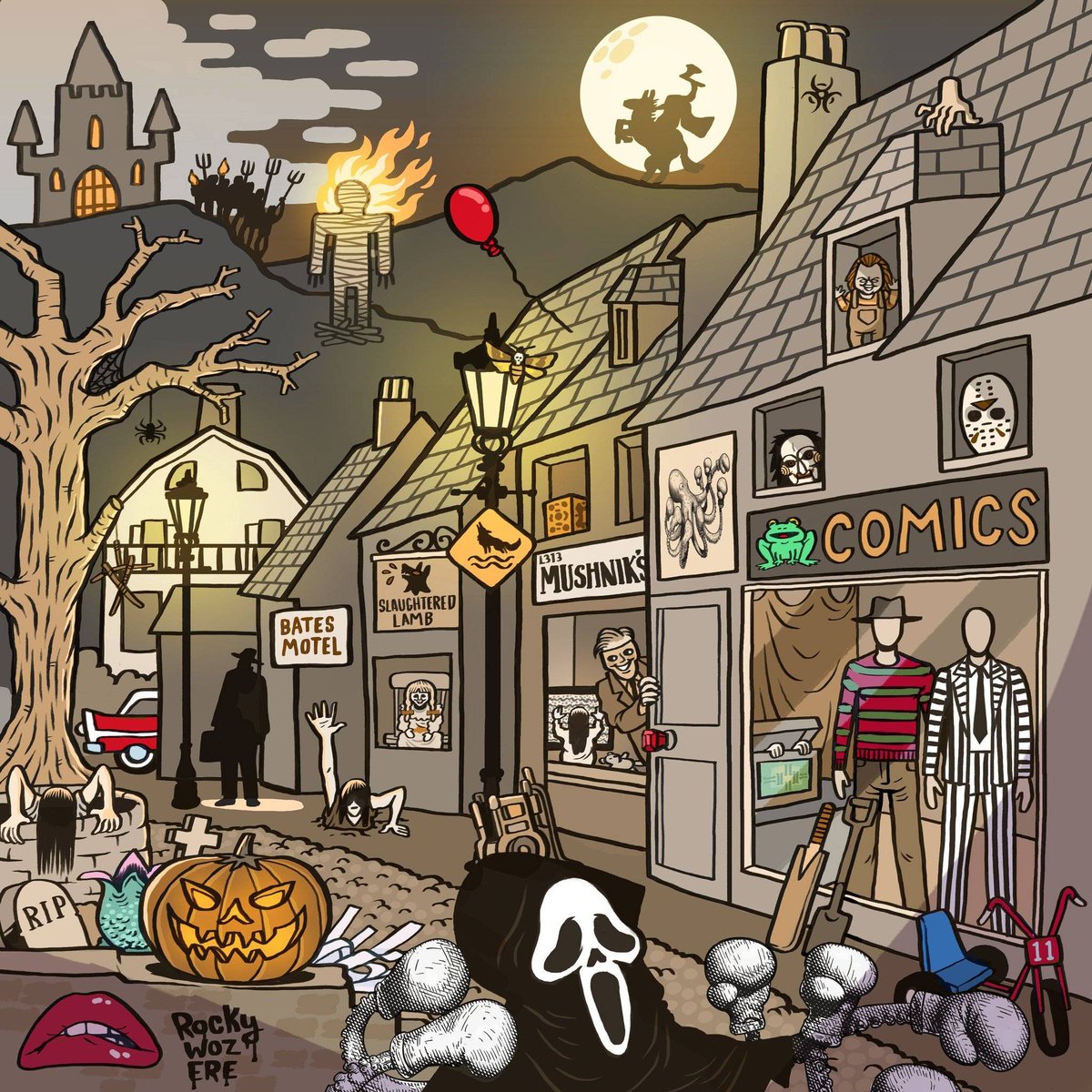 There are 40 horror films in this picture! Can you name one of them? 🤔🎃