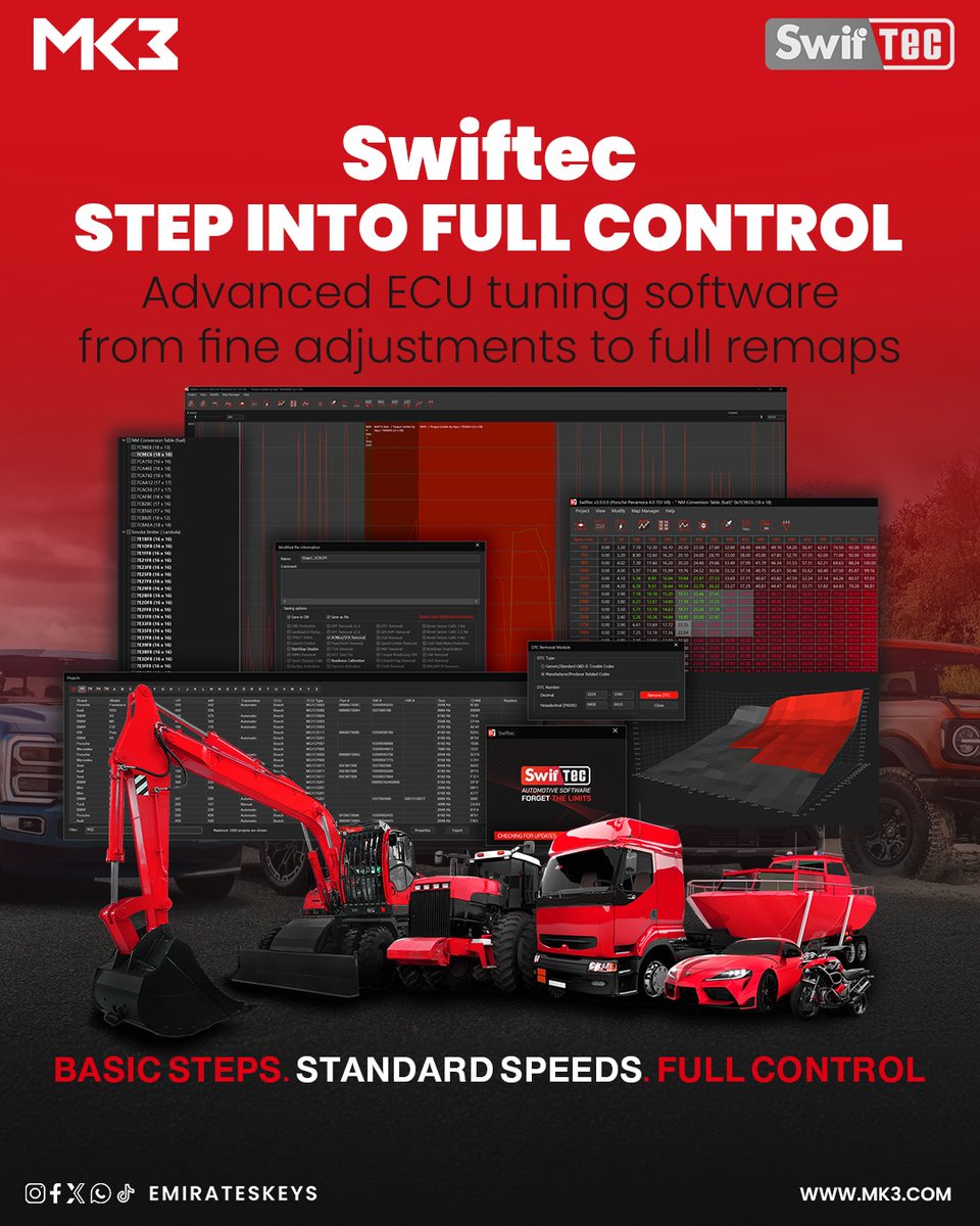 NDelhiEmirKeys's tweet photo. 🚨Swiftec – Step Into Full Control 🚀 Advanced ECU tuning software trusted worldwide 🌍 

Analyze, modify &amp; remap  with precision — from small tweaks to full optimizations 💯
 
📱 +971525004707

#Swiftec #ECUTuning #CarTuning #TuningSoftware #ChipTuning #EngineRemap #TuningTools https://t.co/ITQLgAbxv7