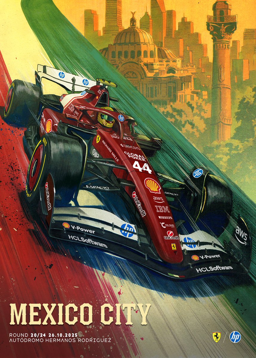 ScuderiaFerrari's tweet image. ¡Viva la velocidad! 🤩 🇲🇽
Follow our weekend on our SF App and social channels! 📷
Covert art by @jorge_molinam ➡️ bit.ly/MexicoCityGP_2…