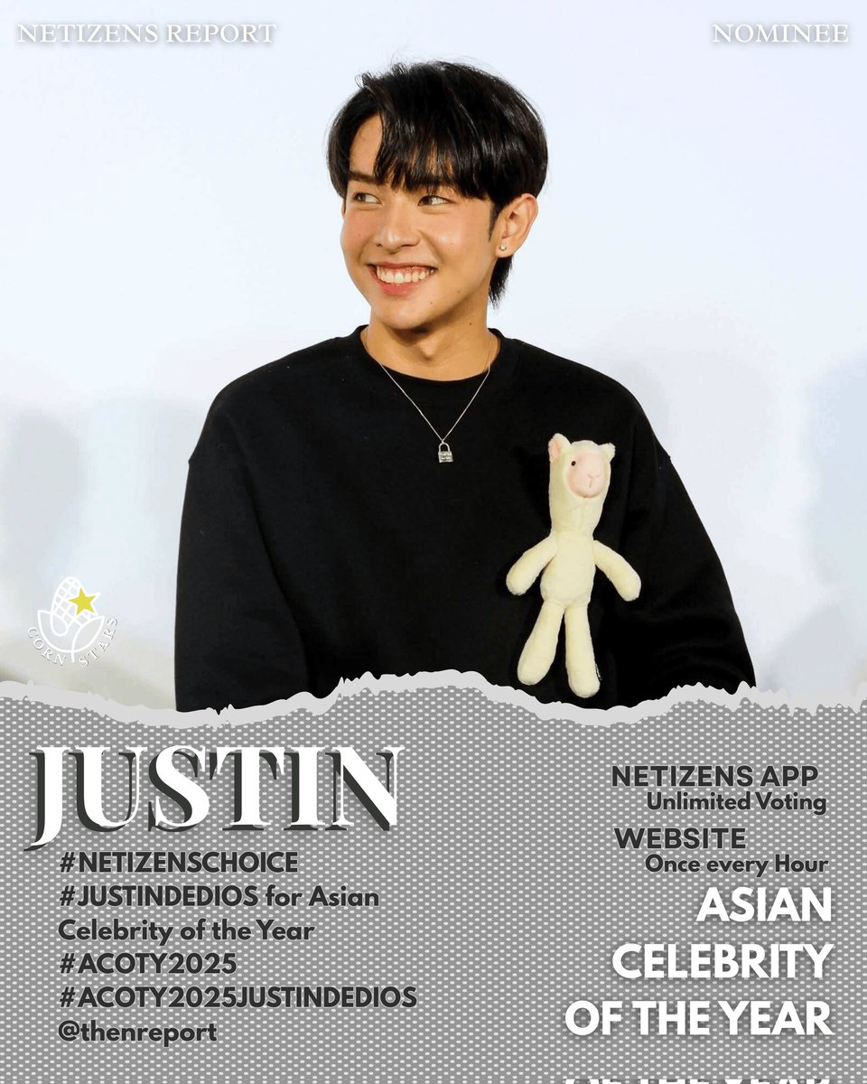 cornstars (@cornstars_1029) on Twitter photo Let's vote for Justin for the Netizens Report every hour on the website and app.
link: netizenschoice.com/vote-asian-cel…
#NETIZENSCHOICE #JUSTINDEDIOS for Asian Celebrity of the Year #ACOTY2025 #ACOTY2025JUSTINDEDIOS <a href="/thenreport/">The Netizens Choice Magazine</a> Let's vote for Justin for the Netizens Report every hour on the website and app.
link: netizenschoice.com/vote-asian-cel…
#NETIZENSCHOICE #JUSTINDEDIOS for Asian Celebrity of the Year #ACOTY2025 #ACOTY2025JUSTINDEDIOS <a href="/thenreport/">The Netizens Choice Magazine</a>