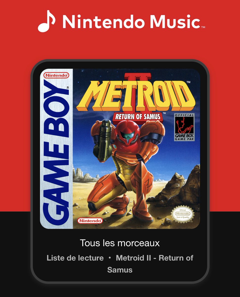 La bande-son de Metroid II: Return of Samus a été ajoutée à Nintendo Music ! #NintendoMusic