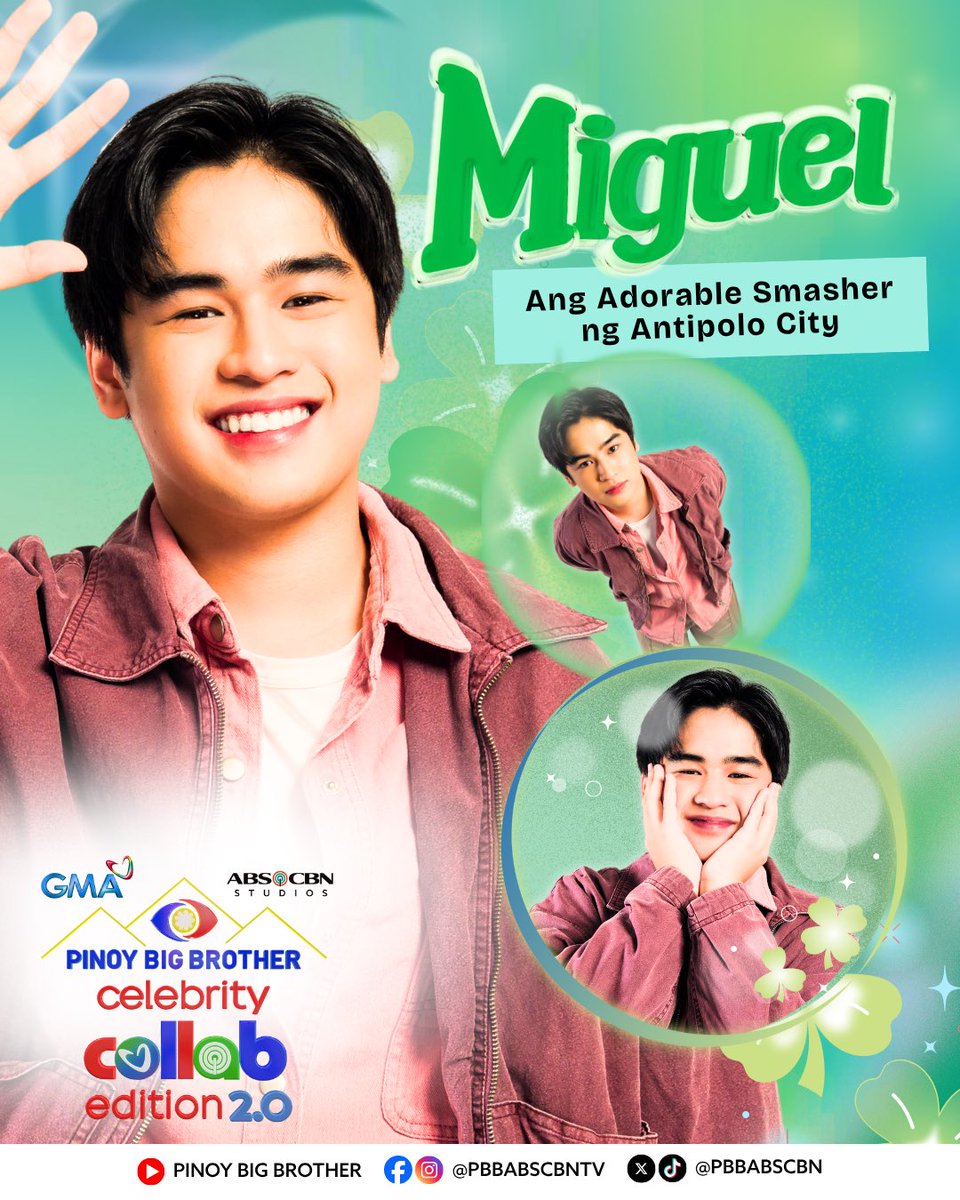Ang Adorable Smasher ng Antipolo City, meet Miguel!

Mapapanood na siya simula ngayong October 25, Saturday sa Pinoy Big Brother Celebrity Collab Edition 2.0 sa GMA, Kapuso Stream, GMANetwork.com, GMA Pinoy TV, Kapamilya Online Live at IWant! 📺

#PBB20 #PBBCollab2point0