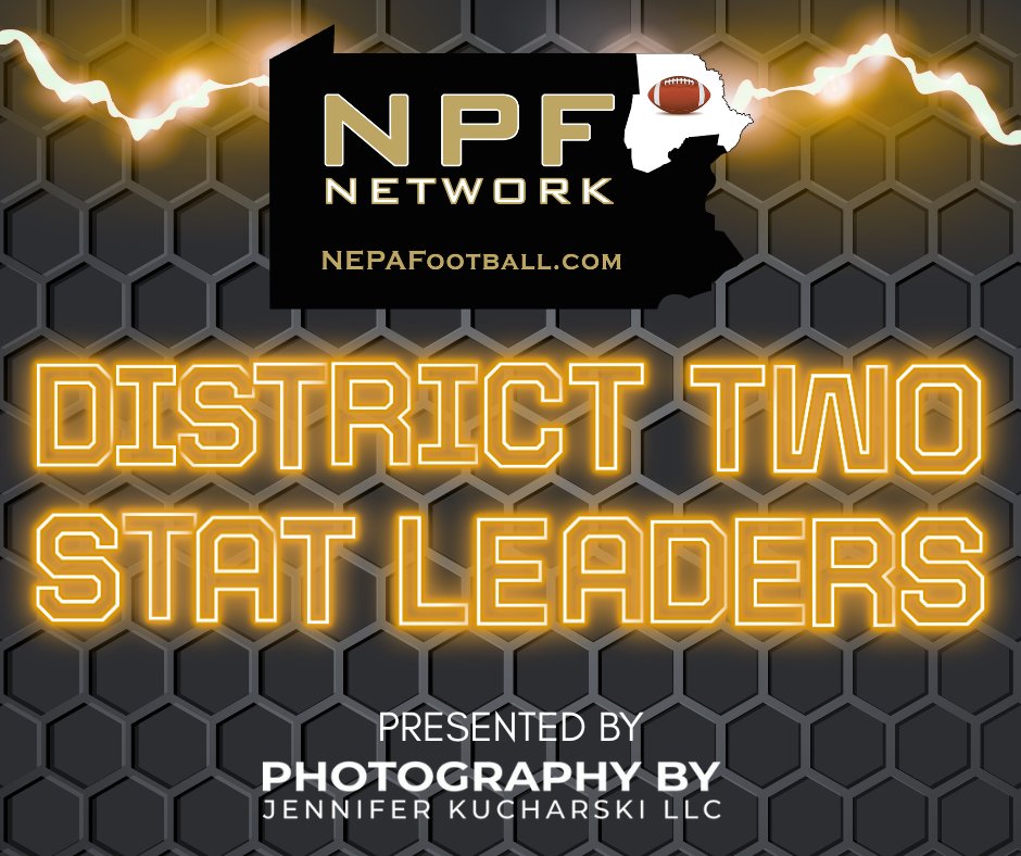 NEPAFootball's tweet photo. District 2 Stat Leaders after Week 9 presented by Photography By Jennifer Kucharski
https://t.co/Uaipz7H3ze https://t.co/vZKPEFNBXL