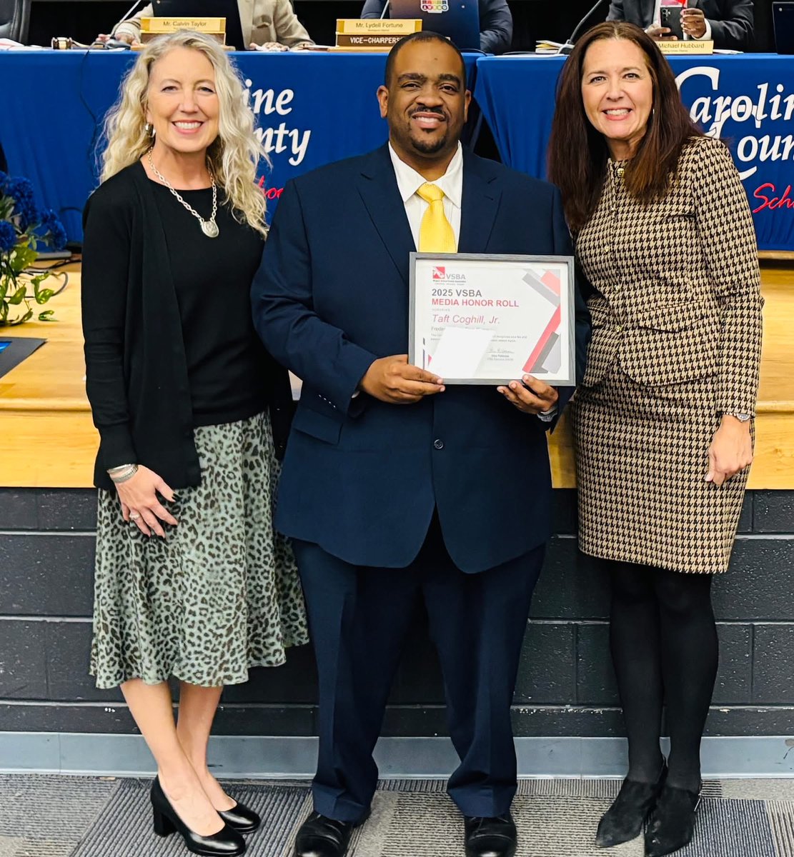 Shout out to our 2025 VSBA News Media Honor Roll award recipient, Mr. Taft Coghill. Mr. Coghill writes for two local newspapers and is a Caroline HS graduate. Congratulations and thank you for your thorough, fair, and consistent coverage!