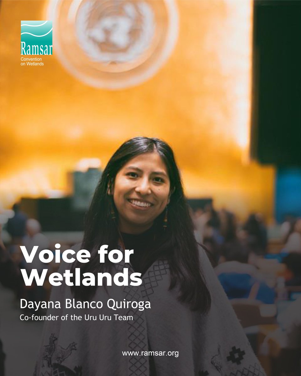 ✨Introducing Voices for Wetlands!

Meet Dayana Blanco Quiroga, an Indigenous Aymara woman from Bolivia and a driving force behind the Uru Uru Team, a grassroots initiative dedicated to restoring Lake Uru Uru in central-western Bolivia.

#VoicesforWetlands #WetlandsWednesday