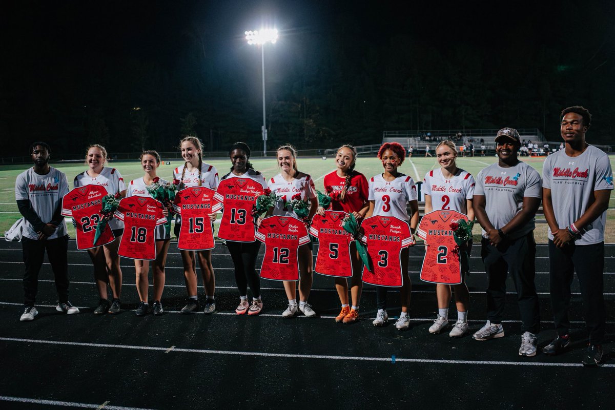 Flag Football: Special shoutout to our Seniors! It was a great night celebrating them and all their accomplishments that have helped get our program off the ground over the last 3 years!