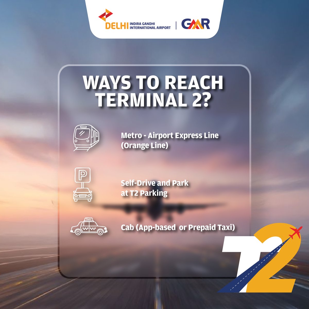 DelhiAirport's tweet image. Plan your commute to T2 and catch your flight right on time! ✨
Hop on a Metro 🚇 
Or Book a quick cab to the airport 🚖 
Or self drive and park hassle free 🅿️ 
Get going 26th Oct.25 onwards as T2 comes back in action . 💥 
#Terminal2 #Reopening #DelhiAirport