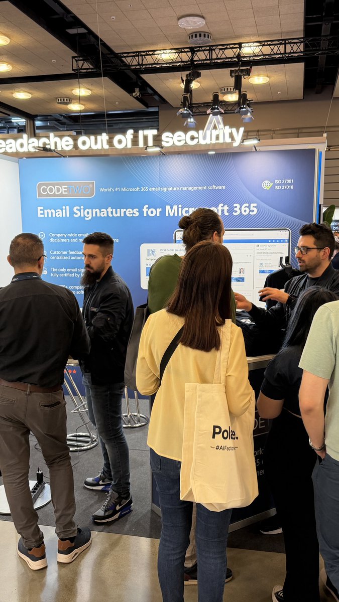CodeTwoSoftware's tweet image. We’re having an amazing time on Day 1 of #MSPGLOBAL2025! Today, Mike, our Technical Sales Manager, led a session on email signature and branding automation, and our booth has been packed with visitors all day.
If you’re attending but haven’t stopped by yet, come visit us at…