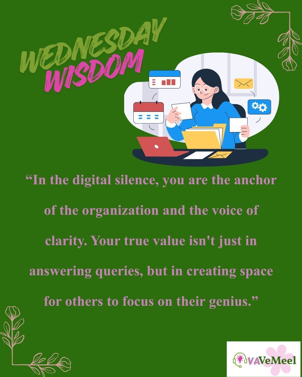 baemeel06's tweet image. I&apos;m not just here to support; I ground your operations and enhance your focus. Concentrate on your strengths—I’ll take care of everything else. 🚀 

Want to reclaim your creative time? Send me a message to arrange your clarity session. 📲

#VAVeMeel #TimeManagement #AdminTask