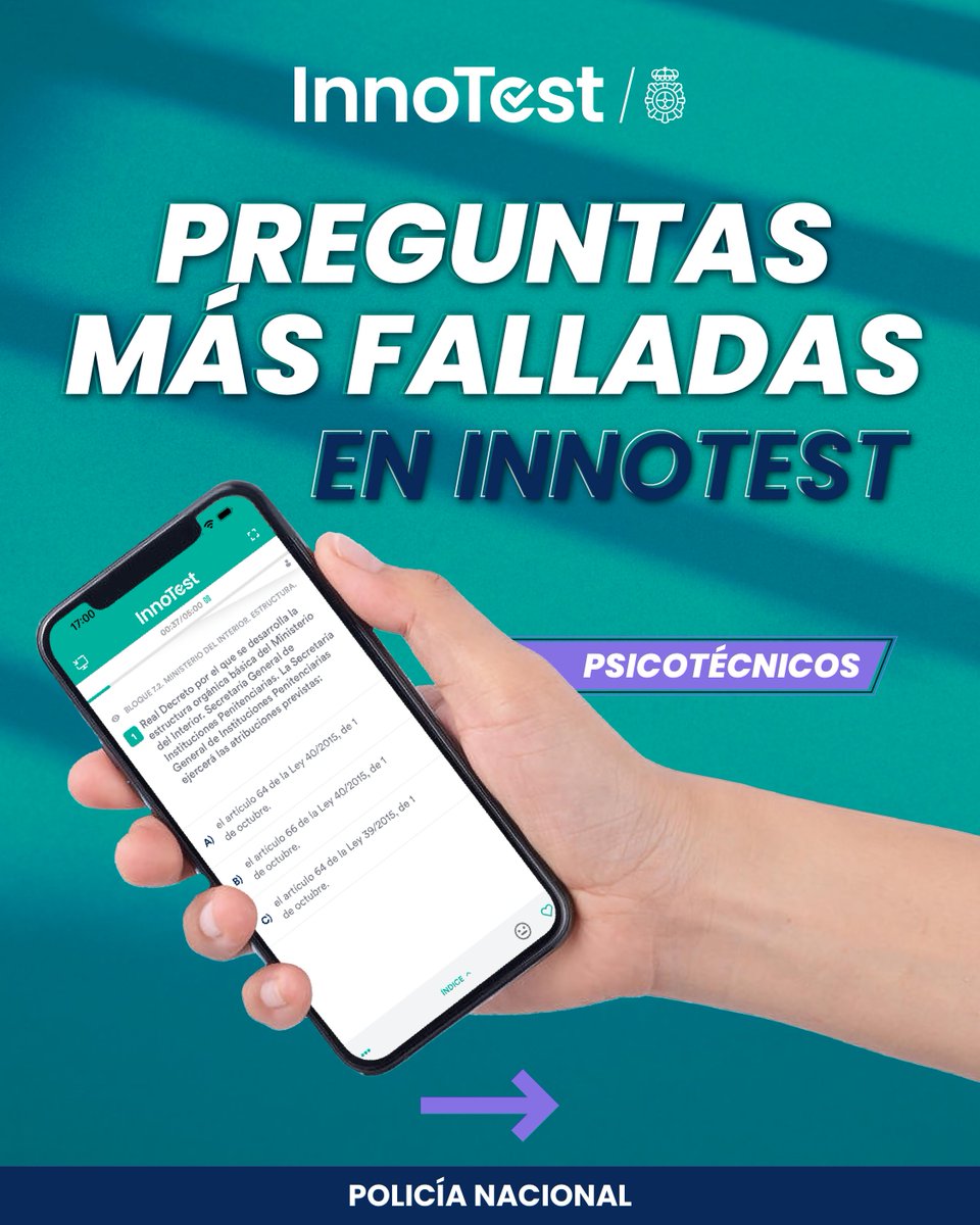 InnoTestES's tweet image. Empezamos el día con una pregunta de psicotécnicos 🧠

#PreguntasMasFalladas #InnoTest #PoliciaNacional #Oposiciones2025