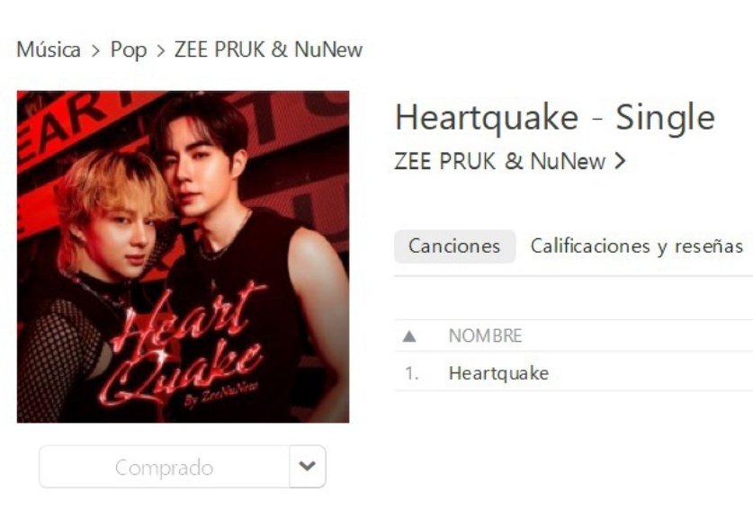 NuNewChile's tweet photo. Vieron el MV? Quedamos 😮
Tremendo hit se merece su Top1 en iTunes,
¡Vayan a comprar la canción!
Por mientras las admins verán el MV de nuevo 🫣

iTunes 
https://t.co/JGTrGHRCjQ

ZEENUNEW CRAZY SINGLE
#HeartQuakeMV #ZeeNunew #NuNew #ZeePruk #ZonZon #ซนซน #ZeeNuNewSpecialSingle https://t.co/0zVTLS51fq