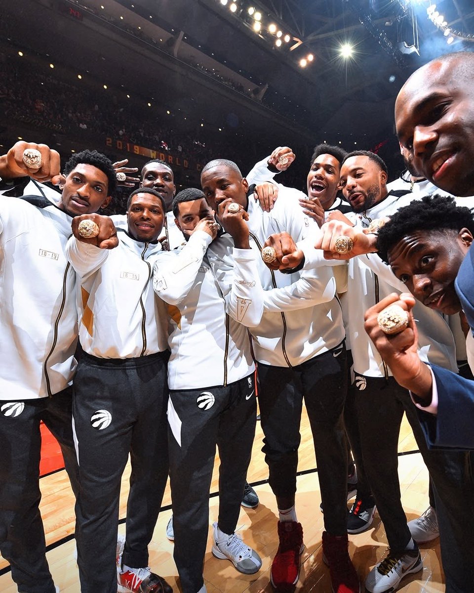 NBACanada's tweet image. SIX YEARS AGO (Oct. 22, 2019) the @Raptors received their championship rings on opening night! 💍