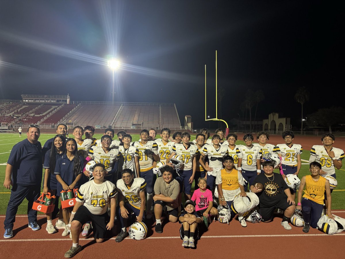 Let’s give a big shoutout to our 8th grade light football team for closing out their season with an impressive 25–0 victory over Zavala Middle School! 🐍💪 Great job Cobras! #ALLIN.
