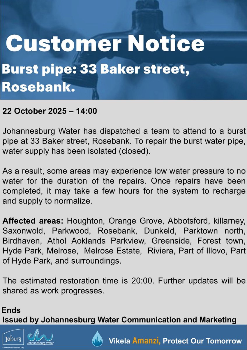 Johannesburg Water tweet media