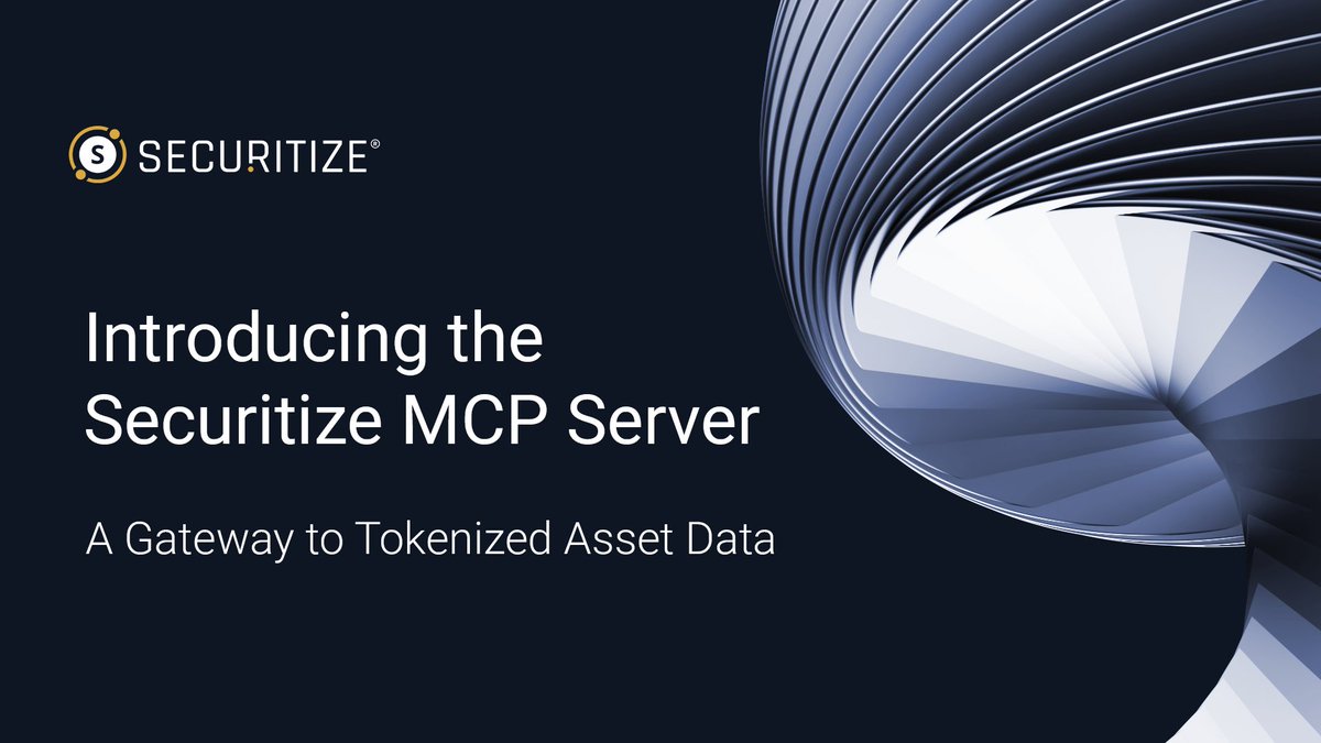Securitize's tweet image. Introducing: The Securitize MCP Server. Tokenization meets AI.

Providing real-time, standardized access to tokenized U.S. Treasuries, private credit, and other RWAs directly within enterprise systems or AI assistants.