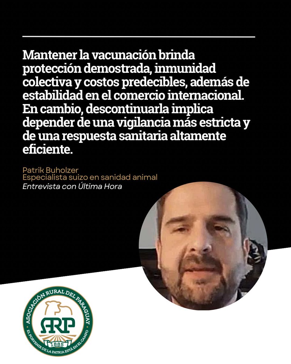 arp_py's tweet image. Patrik Buholzer, especialista en sanidad animal se refiere a la vacunación contra la Fiebre Aftosa.