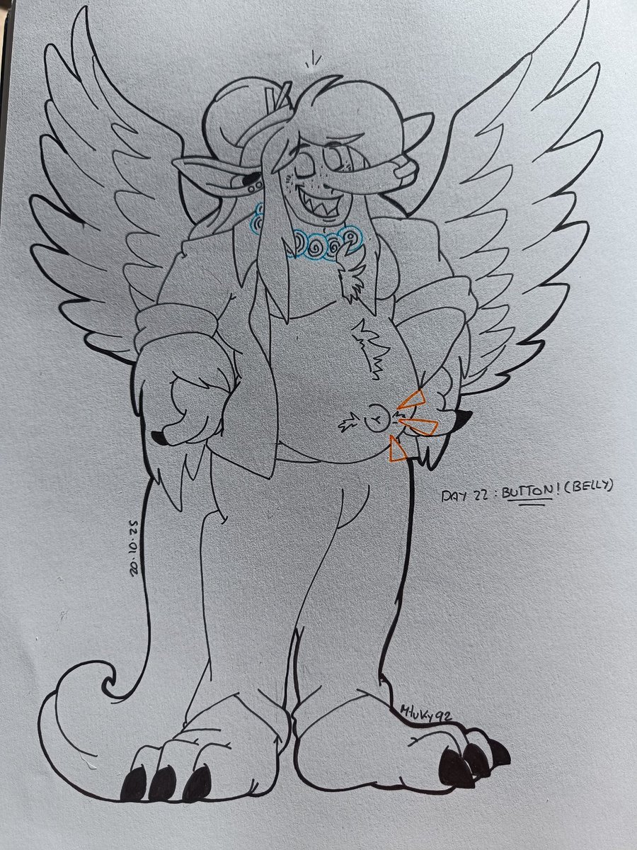 Martutifruti92's tweet photo. Day 22 : button
 #fursona 
#inktober2025 #inktober #inkoctober #drawing #furryart #furryartist #furrydrawing #furryfandom #furryrandom #doodle #furryink #sketch #traditionalart #fanart  #furry #furries #fursocolor #tengu  #oc #furryoc #oni #yokai  #furrycat #dilf #bellybutton https://t.co/18wmTdcxxm